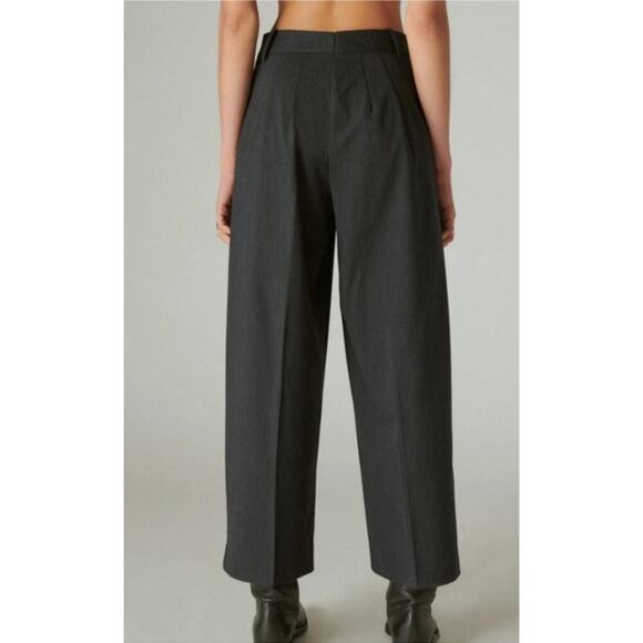 Lucky Brand Cropped Wide Leg Striped Pleated Dress Pant Trouser Women's Size 10 - Picture 5 of 10